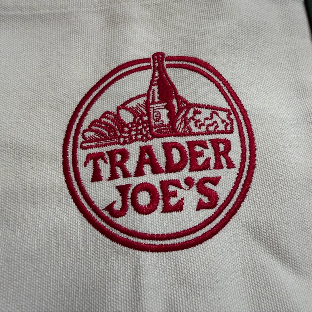 Trader Joe’s Green Reusable Tote Bag Large Canvas Shopping Grocery Bag NEW - Picture 4 of 7